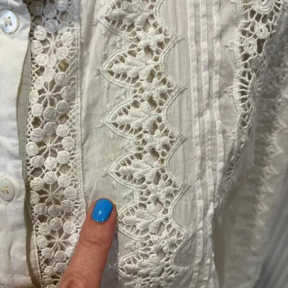 SEZANE Women's Rym Shirt Size M In Ecru - Picture 6 of 11